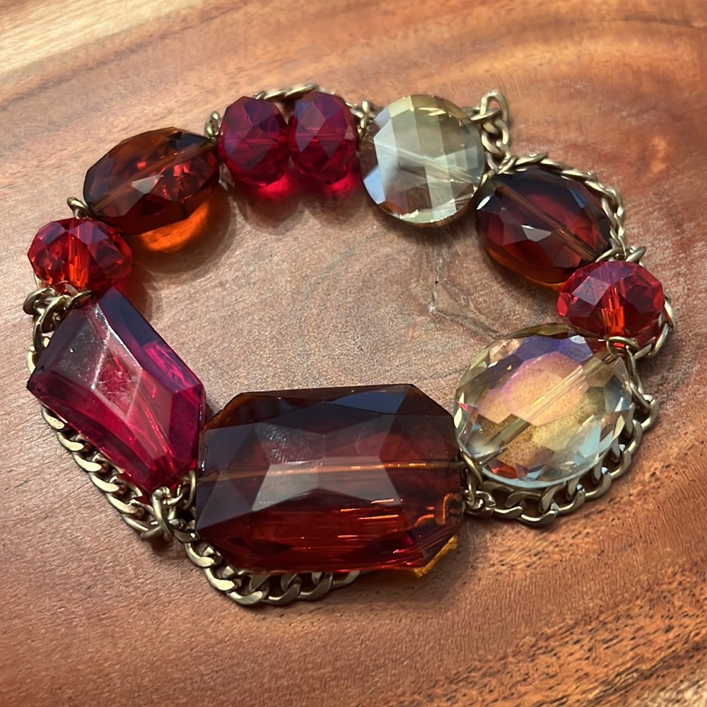 Cache Red Gemstone Beaded Bracelet - image 6